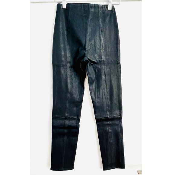 Brand New - Theory Leather Leggings in Navy Color - Size 2 - Picture 2 of 6